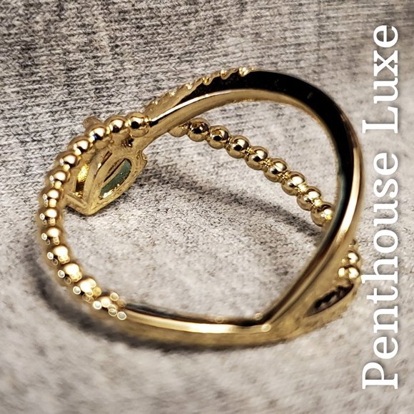 2 LEFT! 🔥CLEARANCE! Pear Cut Aquamarine Sapphire Ring - Picture 3 of 6